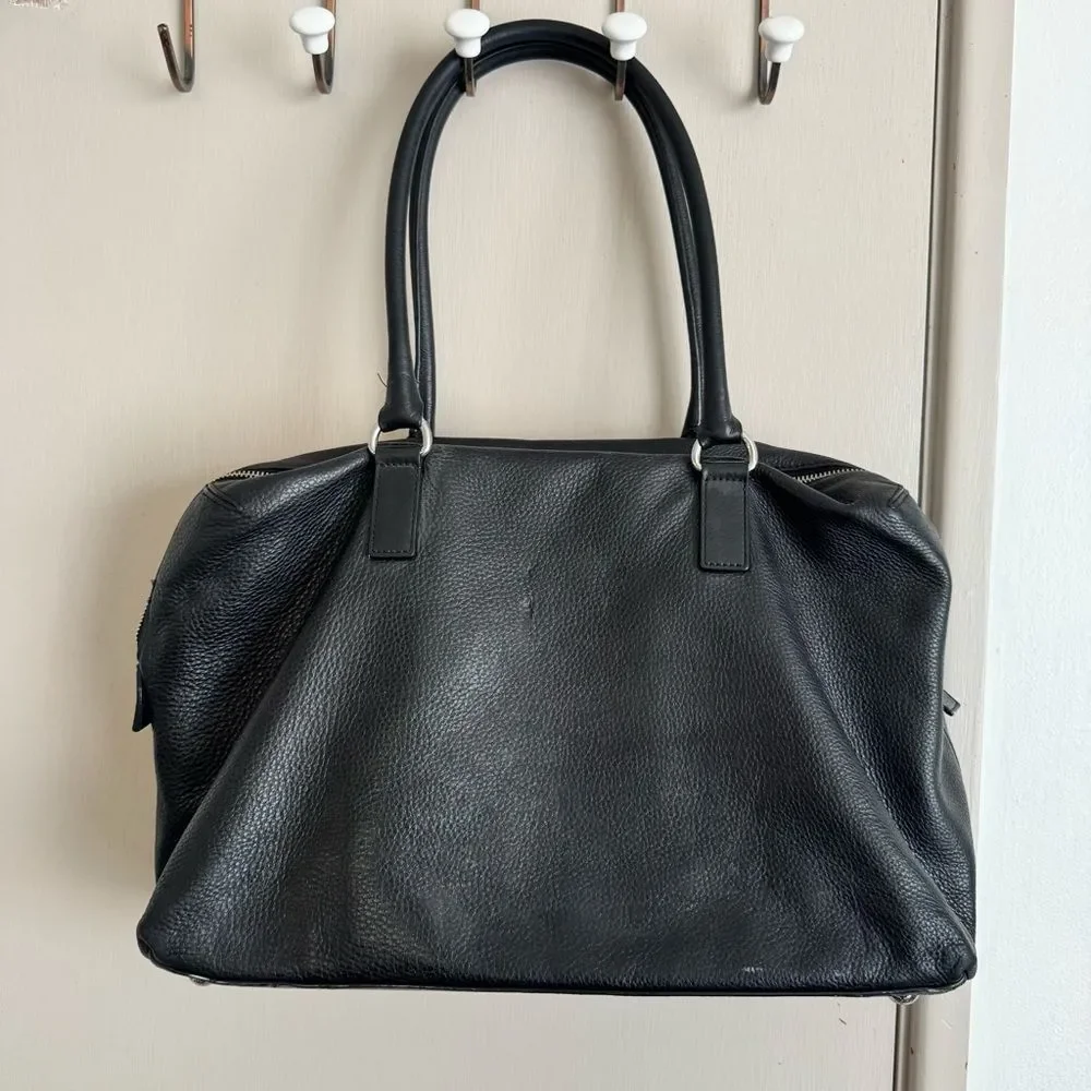 Michael Kors Hamilton Satchel Weekender Black Leather Bag
